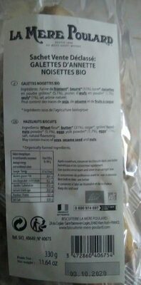 Galettes d'annette noisettes bio