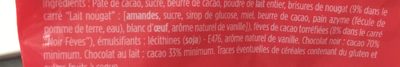 Carrés de chocolat à partager ingredients label