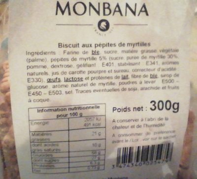 Biscuit aux pépites de myrtilles