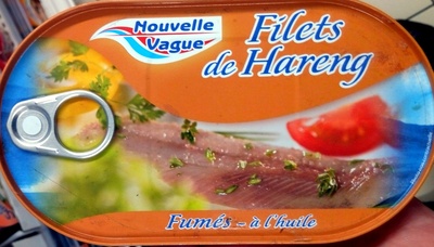 Filets de hareng fumés à l'huile front packaging