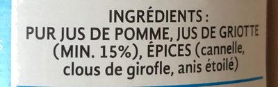 Pomme épicée ingredients label