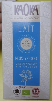 Chocolat au Lait et à la Noix de Coco Bio