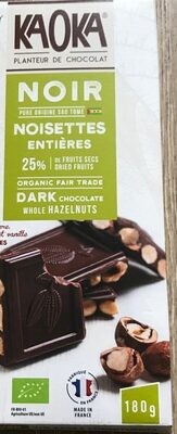 Tablette gourmande Chocolat Noir Noisettes entières