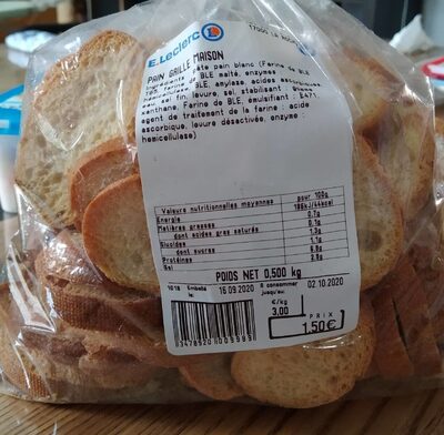 Pain grillé maison front packaging