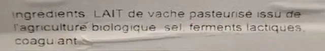 Gouda ingredients label