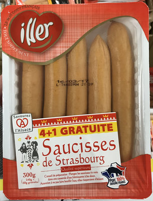 Saucisses de Strasbourg (4+1 gratuite)