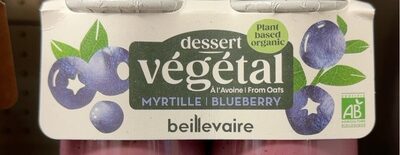 Dessert végétal à l'avoine Myrtille front packaging
