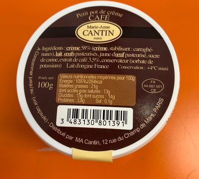 Petit pot de crème café