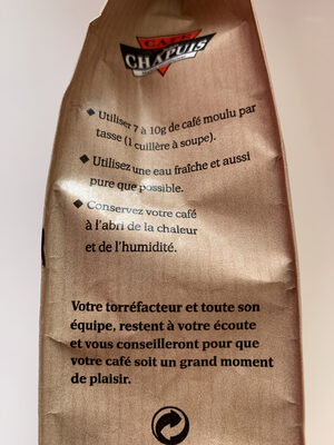 Café jacques chapuis nutrition facts table