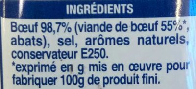 Corned-beef dans sa gelée ingredients label