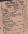 Filets de limande MSC meunière nutrition facts table