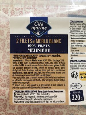 Filets de merlu blanc MSC meunière