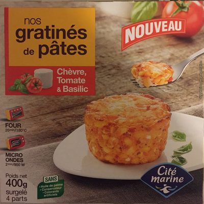 Gratinés de pâtes front packaging