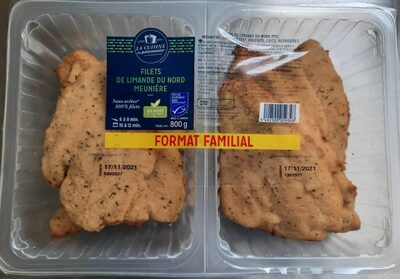 Filet de limande du nord meunière front packaging