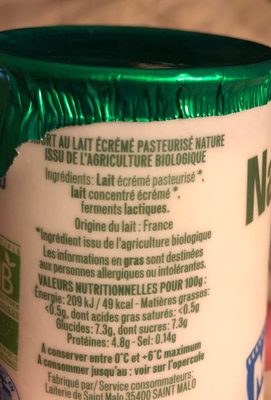 Filet de limande du nord meunière ingredients label