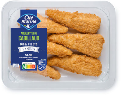 Aiguillettes de cabillaud MSC panées - 210g - Frais front packaging