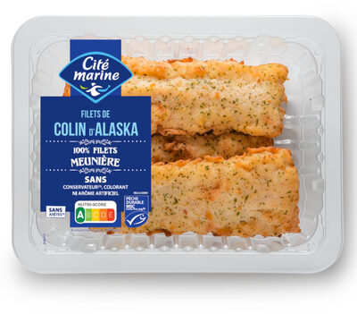 Filets de colin d'Alaska MSC meunière - 400g - Frais front packaging