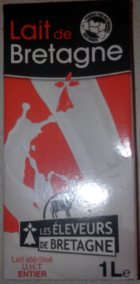 Lait de Bretagne entier front packaging