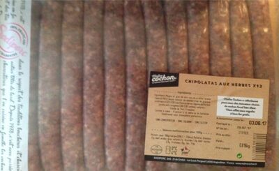 Chipolatas aux herbes front packaging