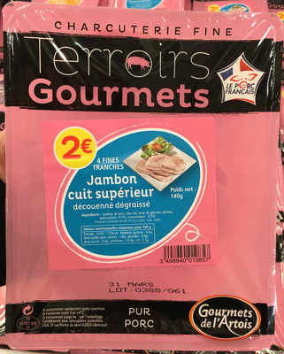 Jambon cuit supérieur découenné dégraissé