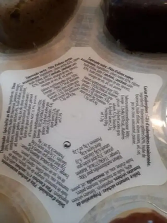 Plateau Apertif La Frandole nutrition facts table