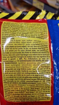 Tête brûlée ingredients label