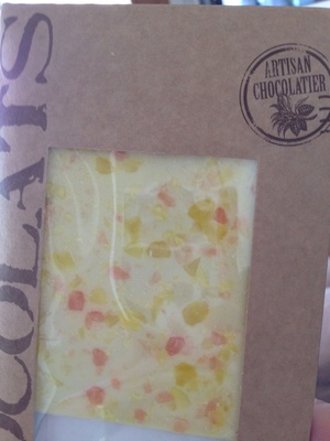 Chocolat blanc à l'orange et au citron front packaging