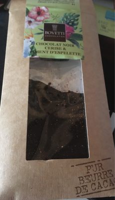 Chocolat noir cerise et piment d'espelette