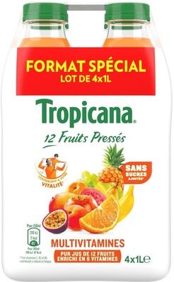 Tropicana essentiels multivitamines format special lot de 4x1l front packaging