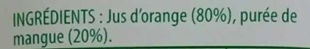 Créations oranges orange mangue ingredients label