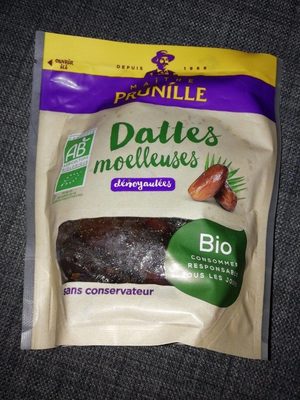 Dattes moelleuses dénoyautées bio front packaging