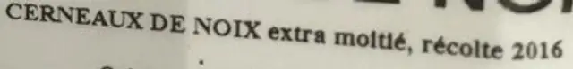 Cerneaux de Noix ingredients label