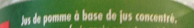 Jus de pomme ingredients label