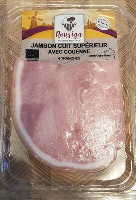 Jambon cuit supérieur avec couenne
