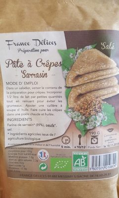 Pates a crepes sarrasin front packaging