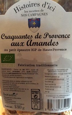 Craquantes de provence aux amandes