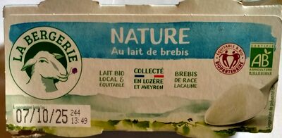 Nature au lait de Brebis front packaging