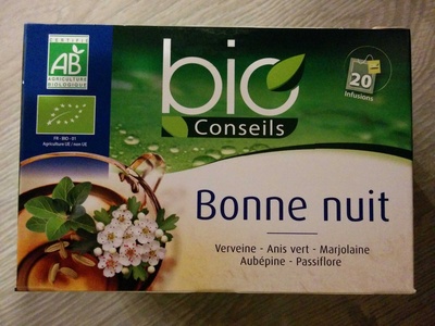 Infusion bio conseils bonne nuit front packaging