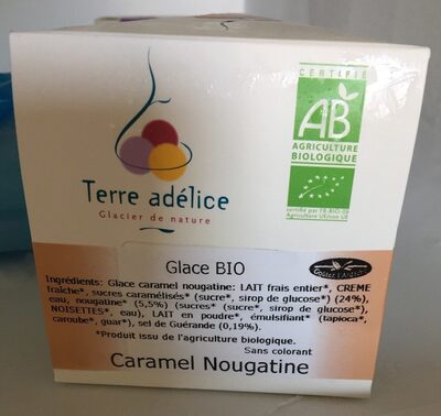 Glace bio caramel nougatine front packaging