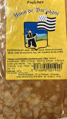 6 Crêpes Fraîches ingredients label