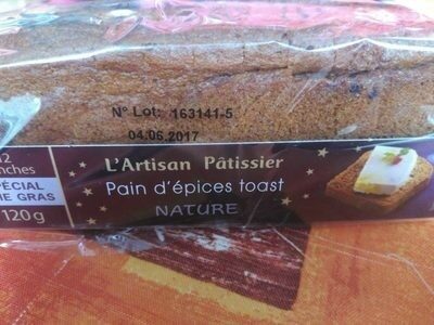 Pain d'épices toast Nature front packaging