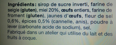 Pain d'épices toast à la fleur de sel de Guérande ingredients label