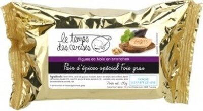 Pain d'épices Gourmet foie gras, figues et raisins en tranches front packaging