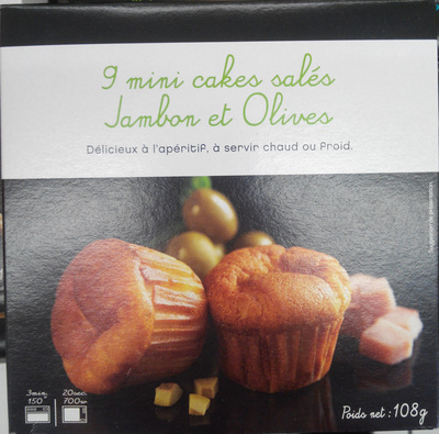9 mini cakes salés jambon et olives