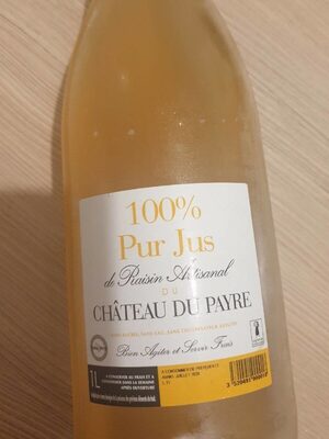 100 % pur jus de raisin artisanal front packaging
