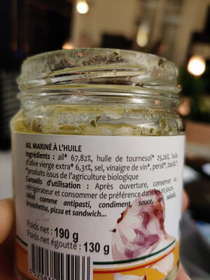 Ail Mariné à l'huile