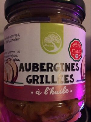 Aubergines grillées à l'huile front packaging