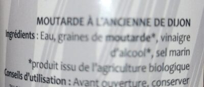 Moutarde à l'ancienne ingredients label