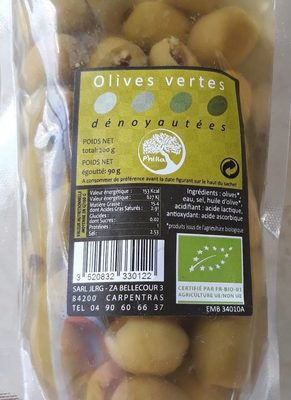 Olives vertes denoyautées