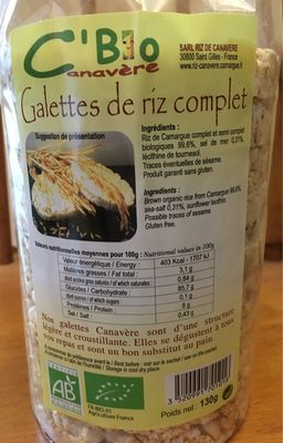 Galettes de riz complet